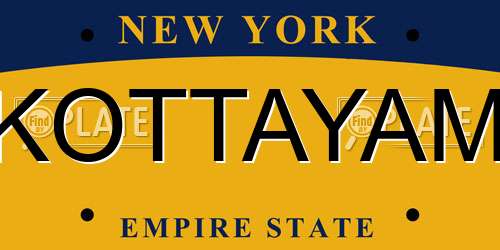 KOTTAYAM New York License Plate