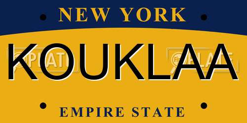 KOUKLAA New York License Plate