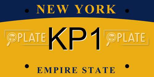 KP1 New York License Plate