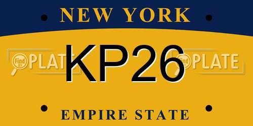 KP26 New York License Plate