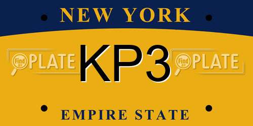 KP3 New York License Plate