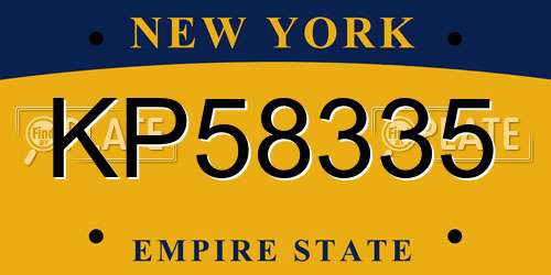 KP58335 New York License Plate