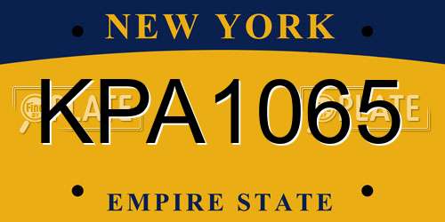 KPA1065 New York License Plate