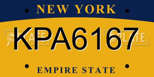 KPA6167 New York License Plate