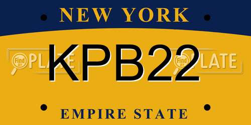 KPB22 New York License Plate