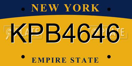 KPB4646 New York License Plate