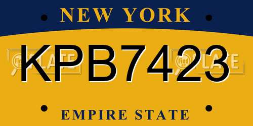 KPB7423 New York License Plate