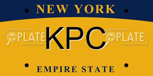 KPC New York License Plate