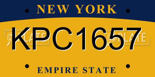 KPC1657 New York License Plate