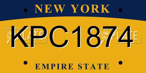 KPC1874 New York License Plate