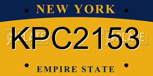 KPC2153 New York License Plate