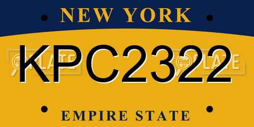 KPC2322 New York License Plate