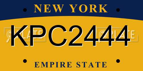 KPC2444 New York License Plate