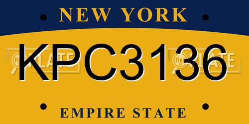 KPC3136 New York License Plate