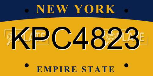 KPC4823 New York License Plate