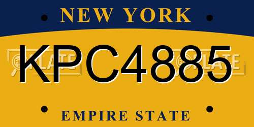 KPC4885 New York License Plate