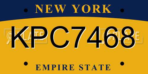 KPC7468 New York License Plate