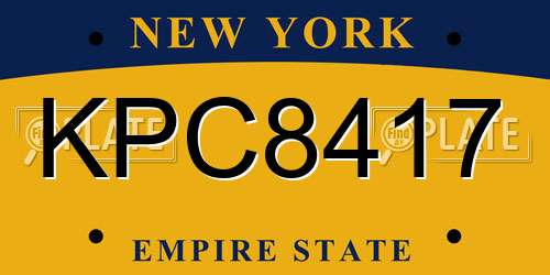 KPC8417 New York License Plate