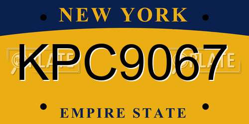 KPC9067 New York License Plate