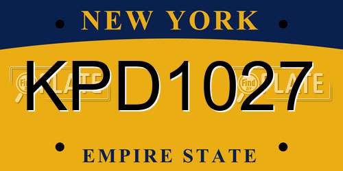KPD1027 New York License Plate