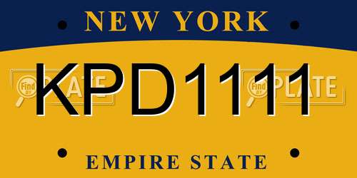 KPD1111 New York License Plate