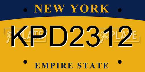 KPD2312 New York License Plate