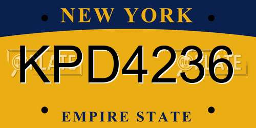 KPD4236 New York License Plate