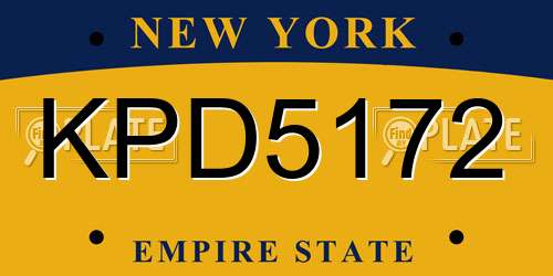 KPD5172 New York License Plate