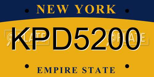 KPD5200 New York License Plate