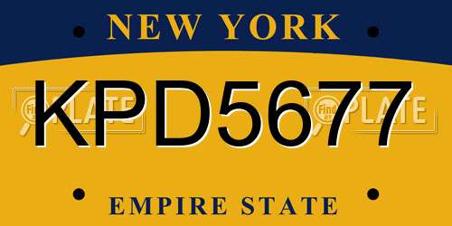 KPD5677 New York License Plate