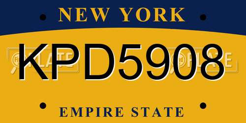 KPD5908 New York License Plate