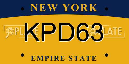 KPD63 New York License Plate