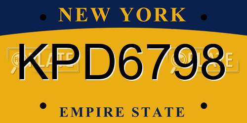 KPD6798 New York License Plate