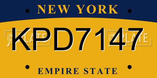 KPD7147 New York License Plate