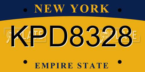 KPD8328 New York License Plate