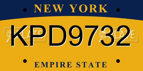 KPD9732 New York License Plate