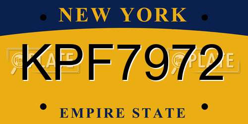 KPF7972 New York License Plate