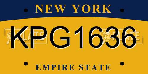 KPG1636 New York License Plate