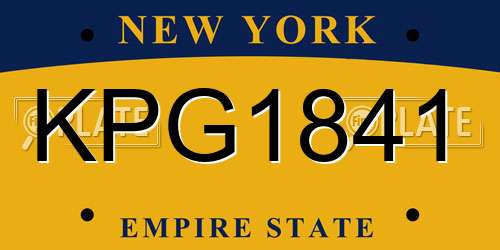 KPG1841 New York License Plate
