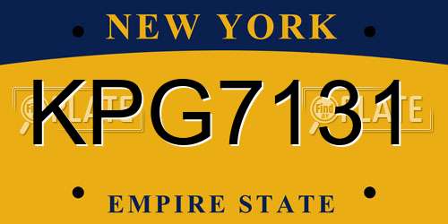 KPG7131 New York License Plate