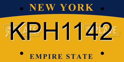 KPH1142 New York License Plate