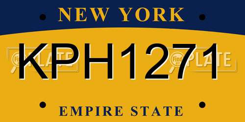 KPH1271 New York License Plate