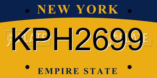 KPH2699 New York License Plate