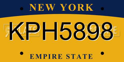KPH5898 New York License Plate