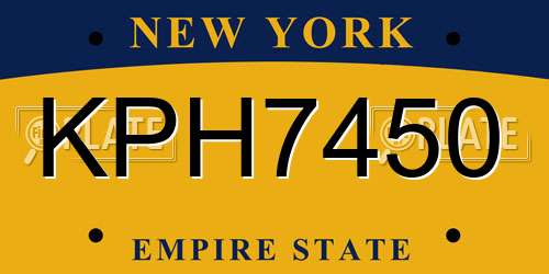 KPH7450 New York License Plate