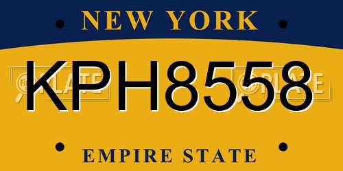 KPH8558 New York License Plate