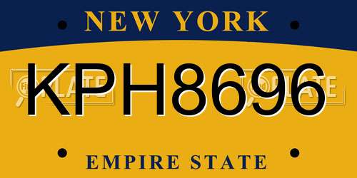 KPH8696 New York License Plate