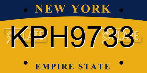 KPH9733 New York License Plate