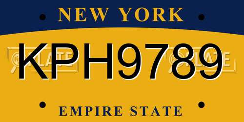 KPH9789 New York License Plate