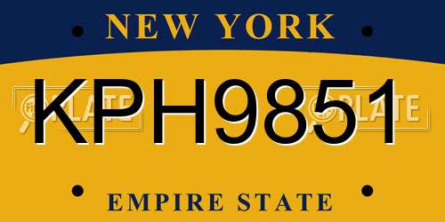 KPH9851 New York License Plate